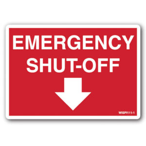 Emergency Shut-off Safety Decal