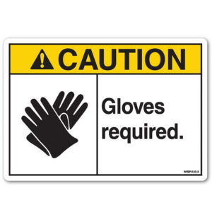 Caution gloves required Safety Decal