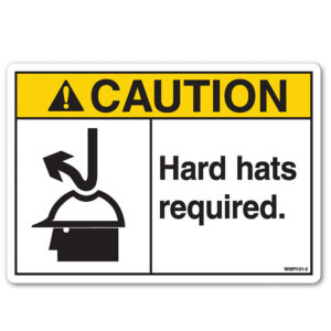 Caution hard hats required Safety Decal