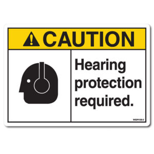 Caution hearing protection required Safety Decal