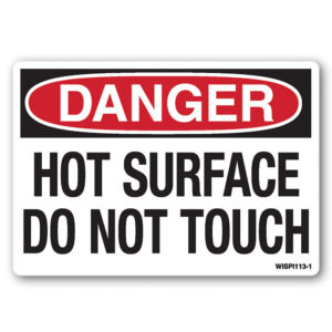Danger hot surface do not touch Safety Decal