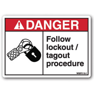 Follow Lockout/Tagout Procedure Safety Decal