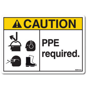 Caution PPE required Safety Decal