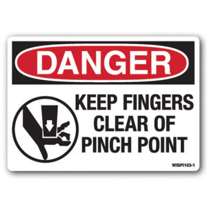 Keep Fingers Clear of Pinch Point Safety Decal
