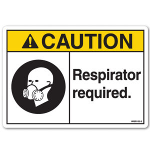 Caution respirator required Safety Decal
