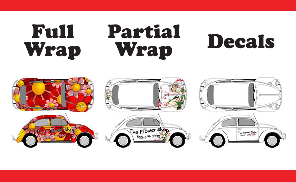 Differences Between Full Vehicle Wrap/Partial Vehicle Wrap/Decals