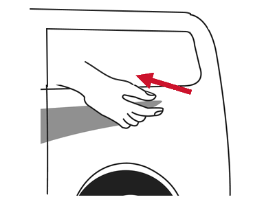A hand pulls film back from a vehicle at a high pull-off angle; a red arrow shows the direction.